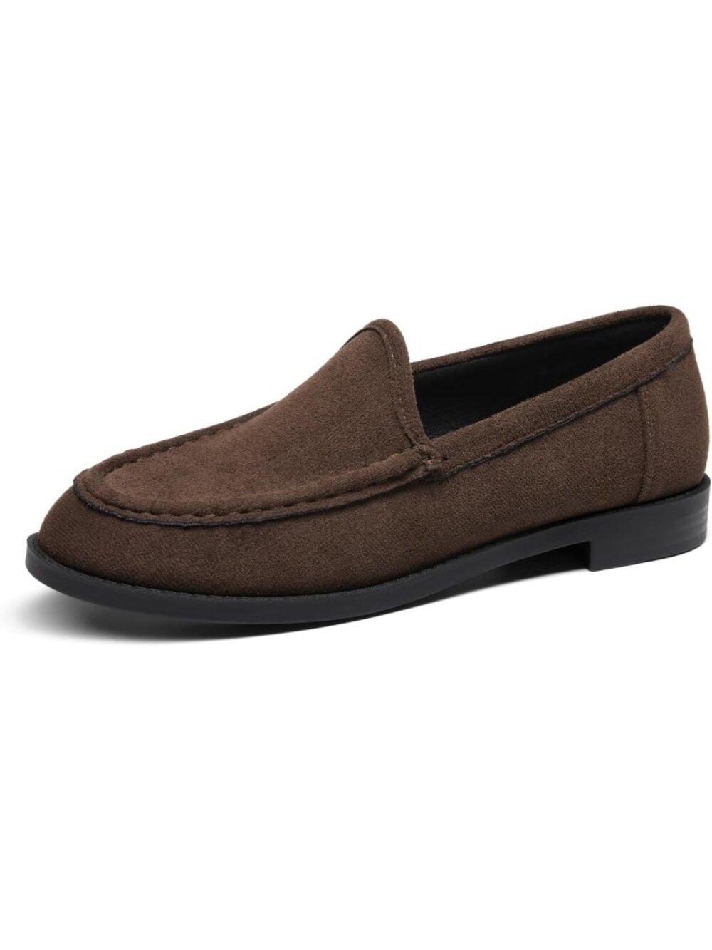 Women's Suede Chocolate Loafers Slip On Flats Closed Toe Business Casual Shoes